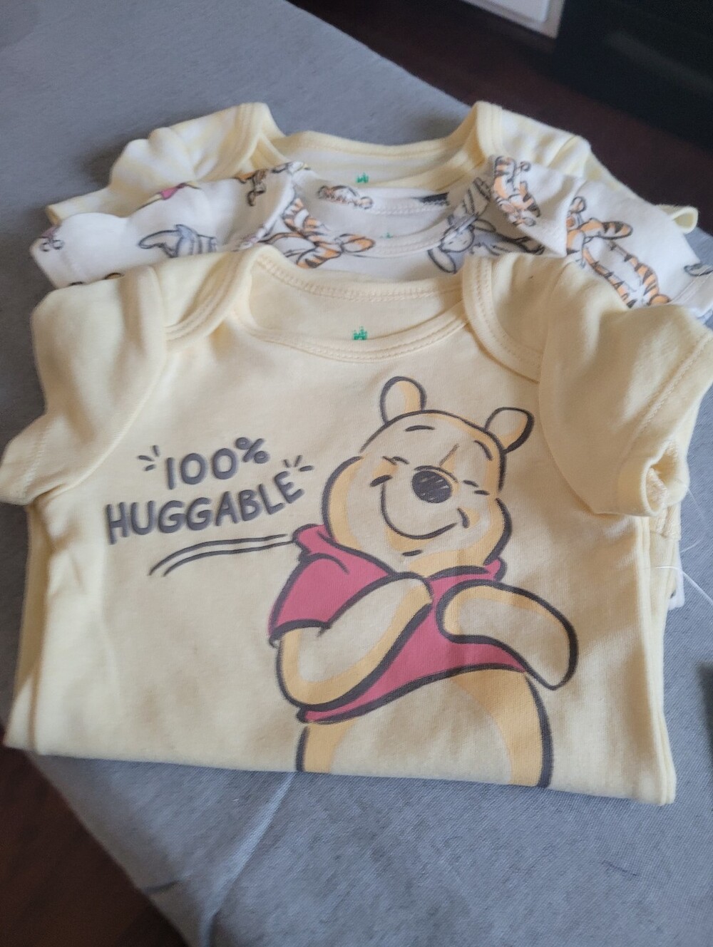 Disney 3 pieces baby Yellow Winnie the Pooh baby bodysuits. 3/6 months